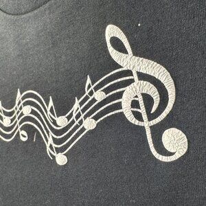 Music Notes Treble Clef Graphic T-Shirt, Black,  Cotton
